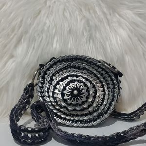 Hand crafted recycled can tab purse